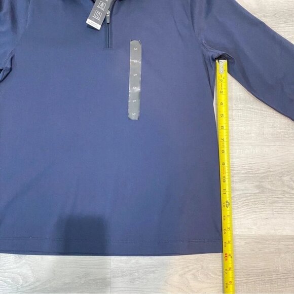 Banana Republic NWT Preppy 1/4 Zip Navy Performance Long Sleeve Shirt Size S - Picture 10 of 13
